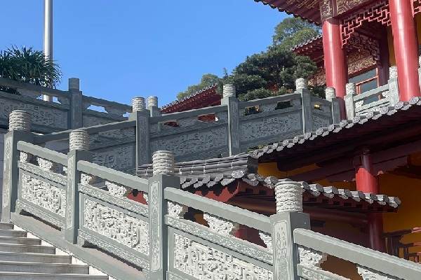 白银市大连道观仿古石栏杆厂家 案例四